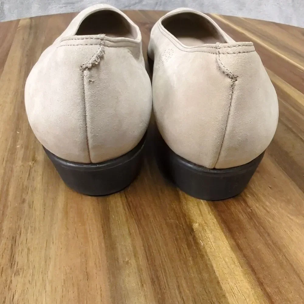 RANGONI Isela Handcrafted in Italy Women`s Taupe Soft‎ Suede Leather Flats 9 AA